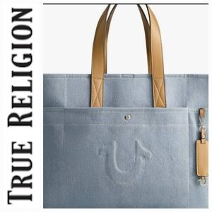 True Religion Stitched Horseshoe Canvas Shoulder Bag